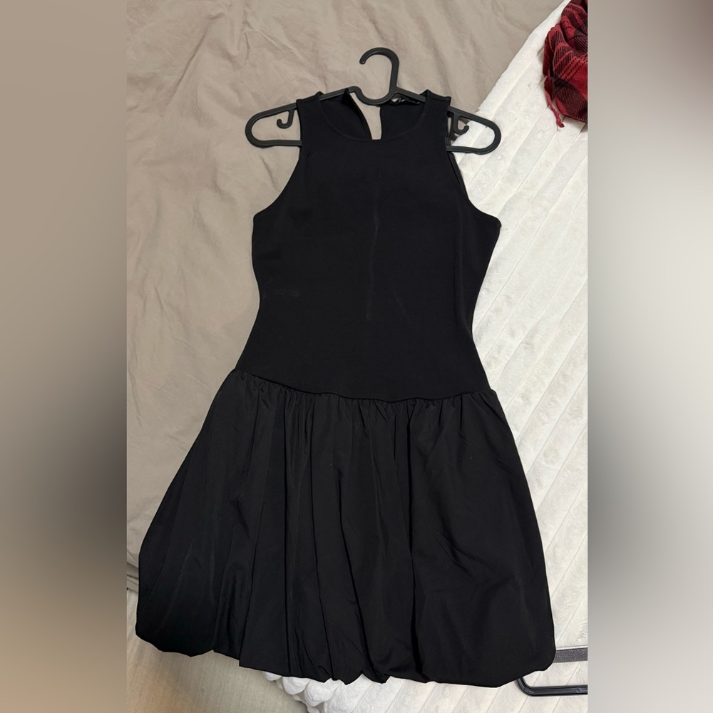 Mango black cotton short dress